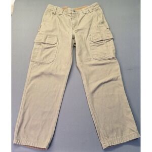 Duluth‎ Trading Co Fire Hose Cargo Pants Mens 36x32 Khaki Tan Cotton Work 92204